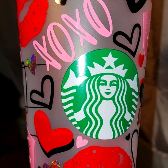 Custom Starbucks Valentines Cold Cup - Picture 1 of 5